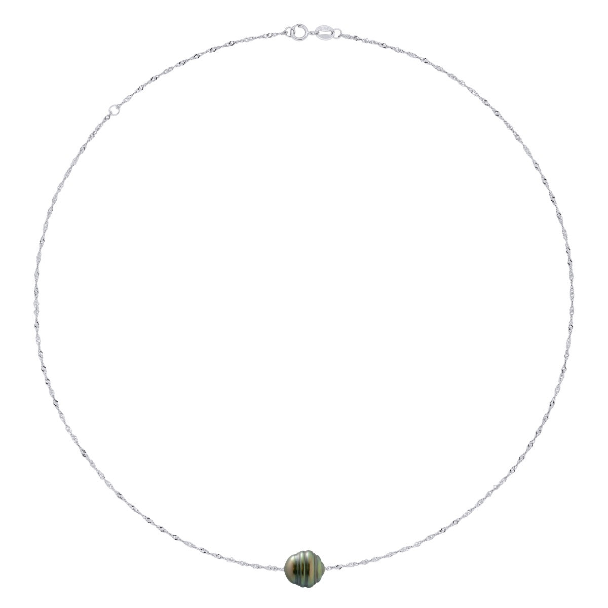 Necklace Real Cultured Tahiti Pearl Circled 10-11 mm - Longueur 42 cm