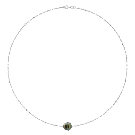 Necklace Real Cultured Tahiti Pearl Circled 10-11 mm - Longueur 42 cm