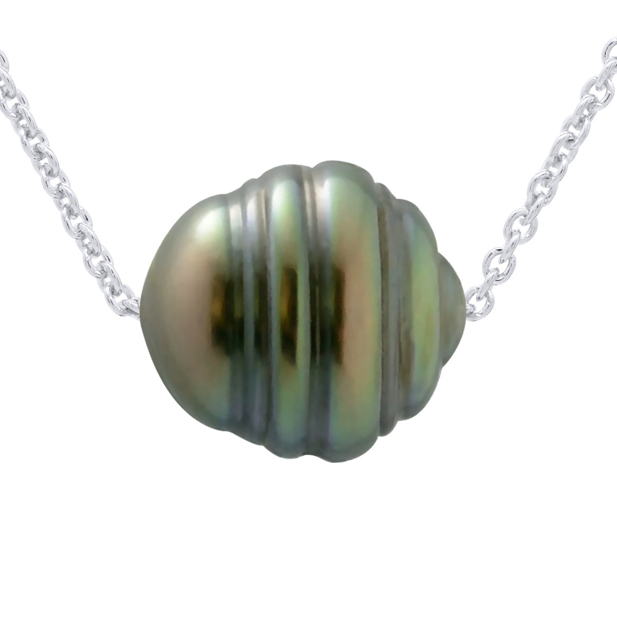 Necklace Real Cultured Tahiti Pearl Circled 10-11 mm - Longueur 18 cm