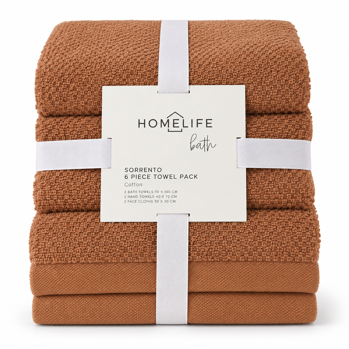 Homelife Sorrento 5 piece Towel Pack Mudrust