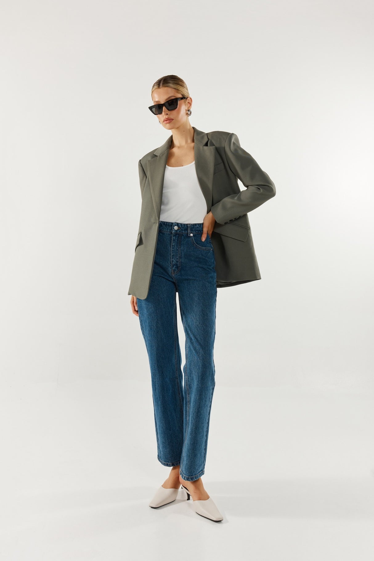 Madison The Label Collins Blazer - Sage