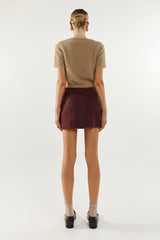 Madison The Label Collins Mini Skirt - Plum Suede
