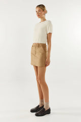 Madison The Label Collins Mini Skirt - Tan Suede