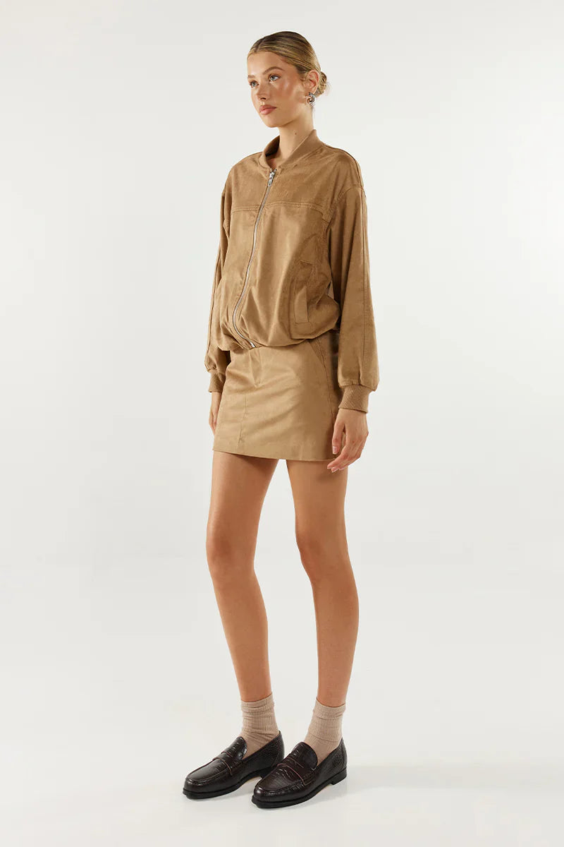 Madison The Label Deserae Jacket - Tan Suede