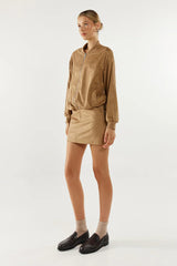 Madison The Label Deserae Jacket - Tan Suede