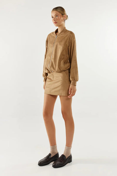 Madison The Label Deserae Jacket - Tan Suede
