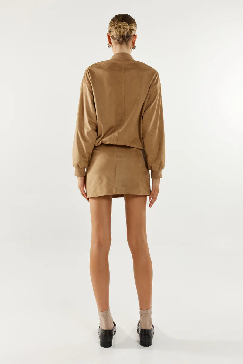 Madison The Label Deserae Jacket - Tan Suede