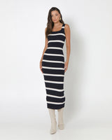 Madison The Label Kara Knit Dress - Navy/Bone