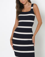 Madison The Label Kara Knit Dress - Navy/Bone
