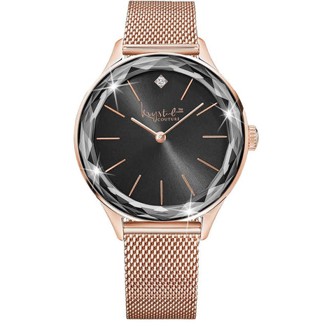 Krystal Couture Geometric Mineral Glass Feat Swarovski® Crystal Watch