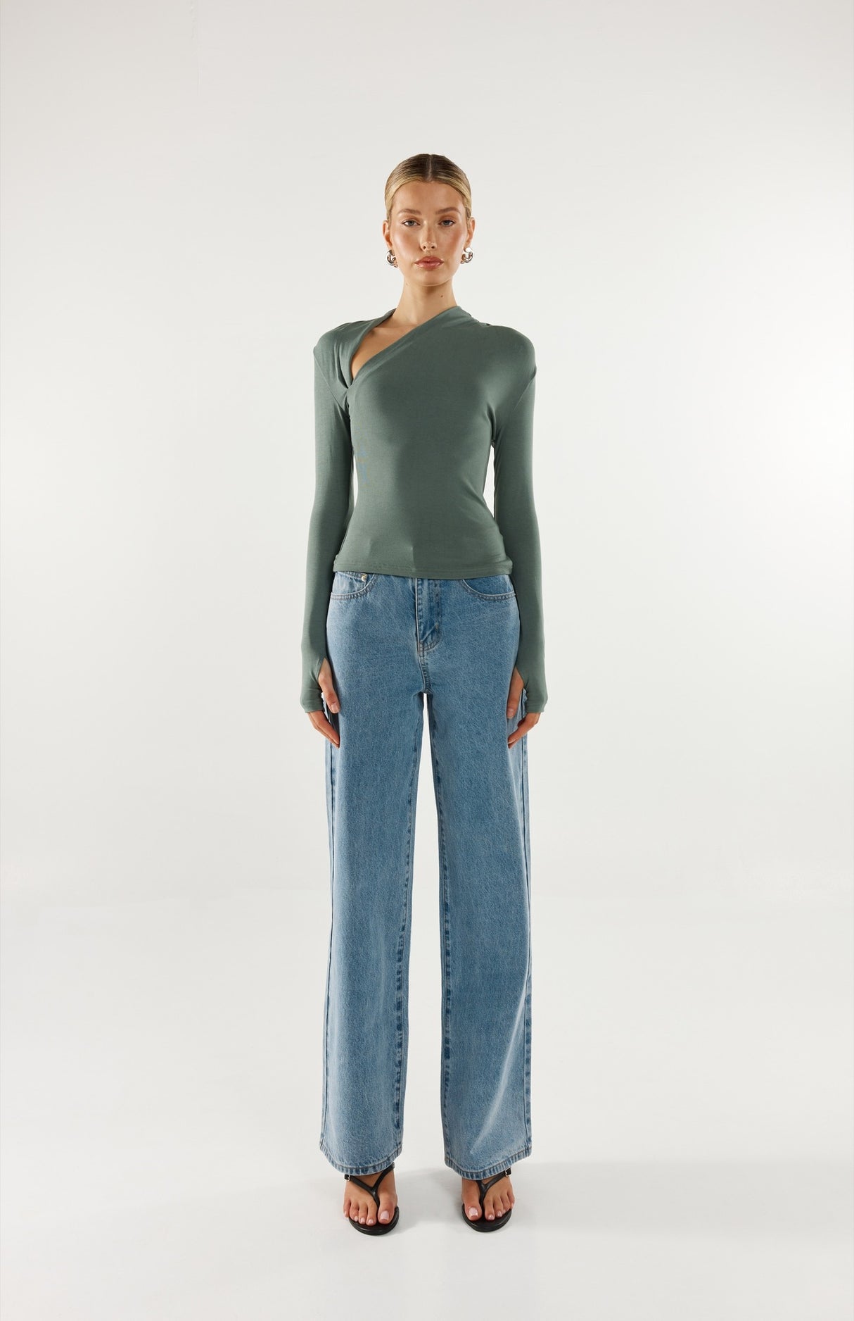 Madison The Label Laury L/S Top - Sage