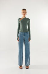 Madison The Label Laury L/S Top - Sage