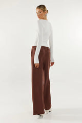 Madison The Label Leanne Long Sleeve Top - White