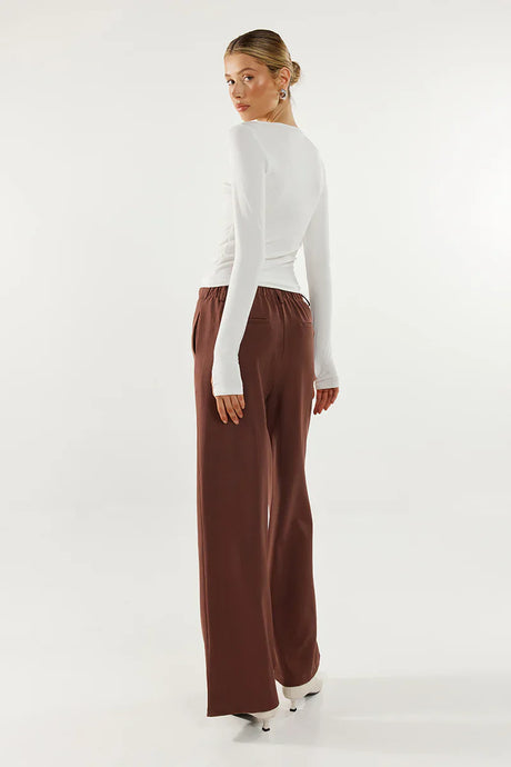 Madison The Label Leanne Long Sleeve Top - White