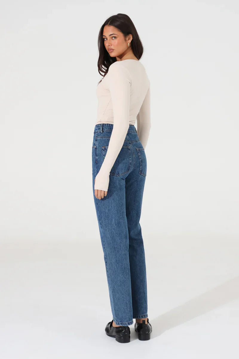 Madison The Label Leanne Long Sleeve Top - Oat
