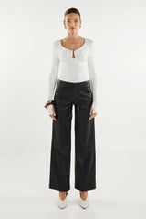 Madison The Label Leanne Long Sleeve Top - White