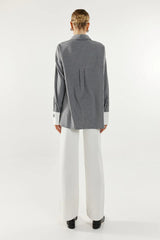 Madison The Label Lyon Shirt - Charcoal Stripe