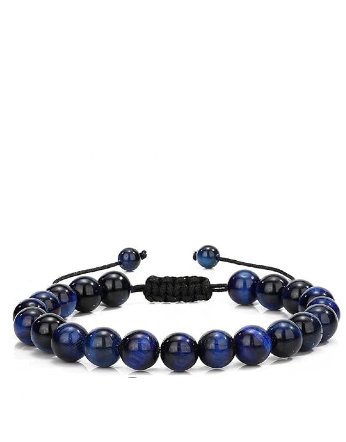 Stephen Oliver Blue Tiger Eye Adjustable Gemstone Bracelet