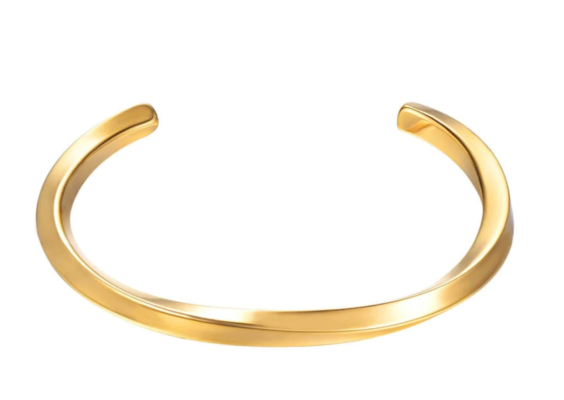 Stephen Oliver 18K Gold Plated Twist Cuff Bangle
