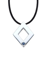 Stephen Oliver 18K White Gold Sapphire Pyramid Modern Necklace