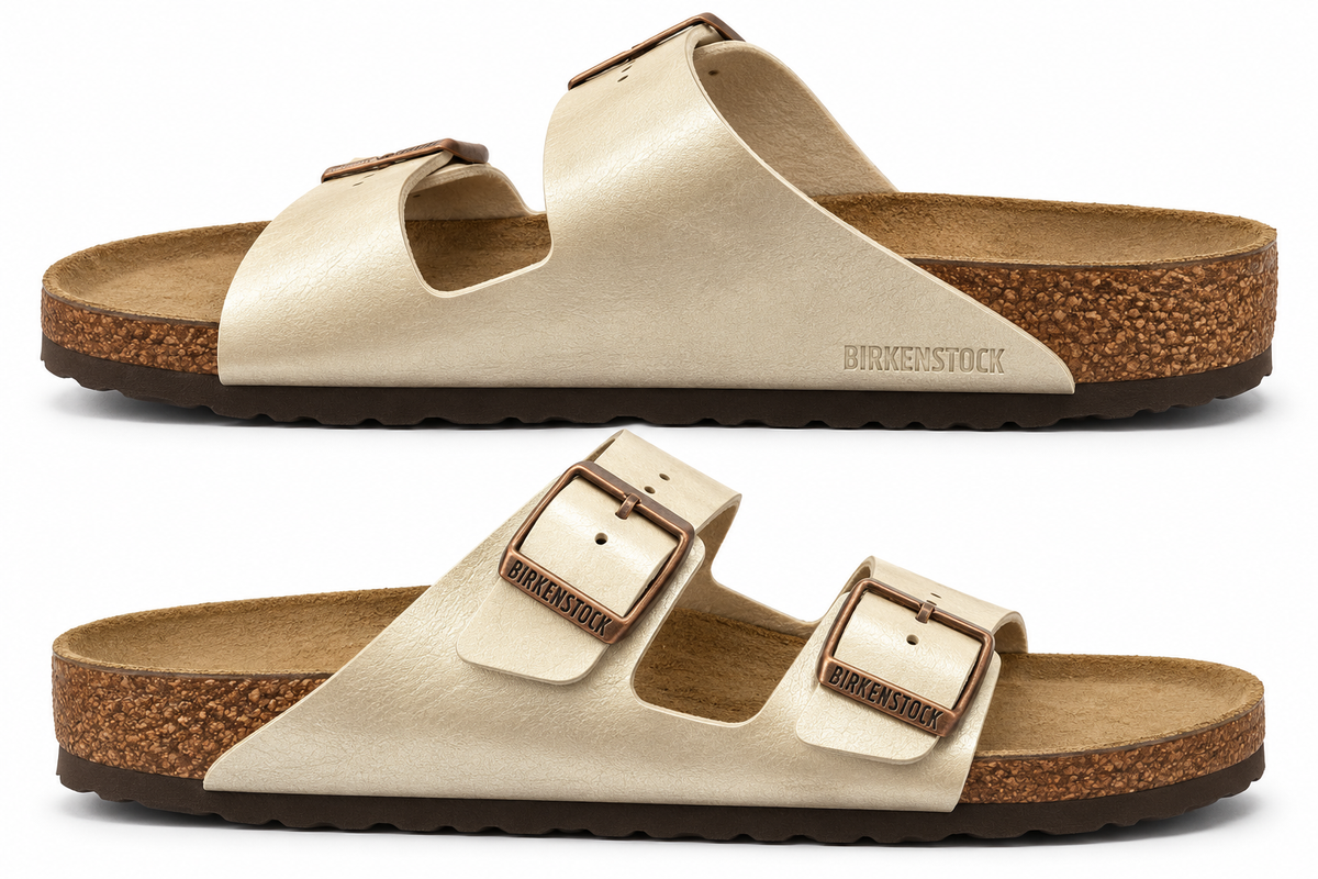 Birkenstock Women's Arizona Birko-Flor Narrow Fit Sandals - Graceful Pearl White