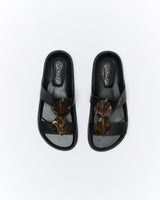 Walnut Melbourne Micah Leather Slide - Black