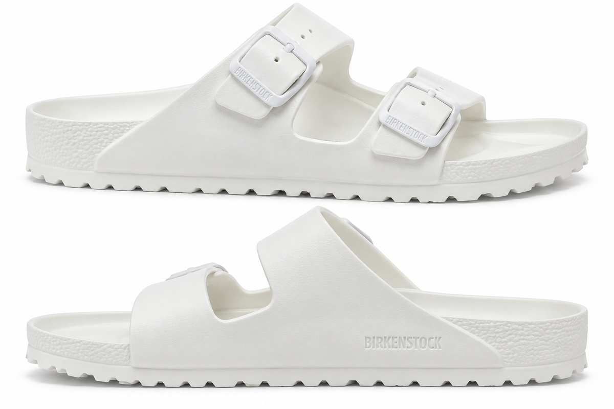Birkenstock Unisex Arizona EVA Two Strap Regular Fit Sandals - White