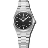 Christophe Duchamp Attitude Double Diamond - Black Dial with Silver Case and Silver Stainless Steel Strap