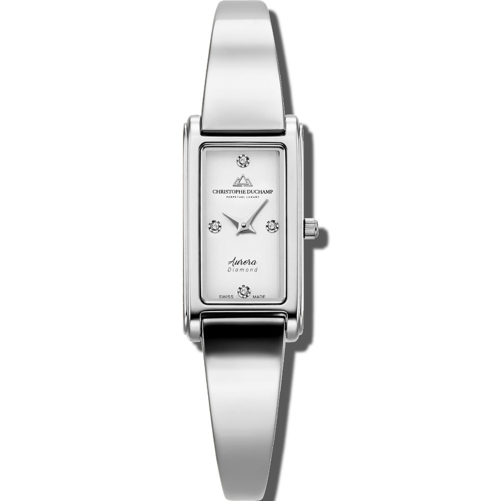 Christophe Duchamp Aurora - White Dial with Silver Stainless Steel Strap