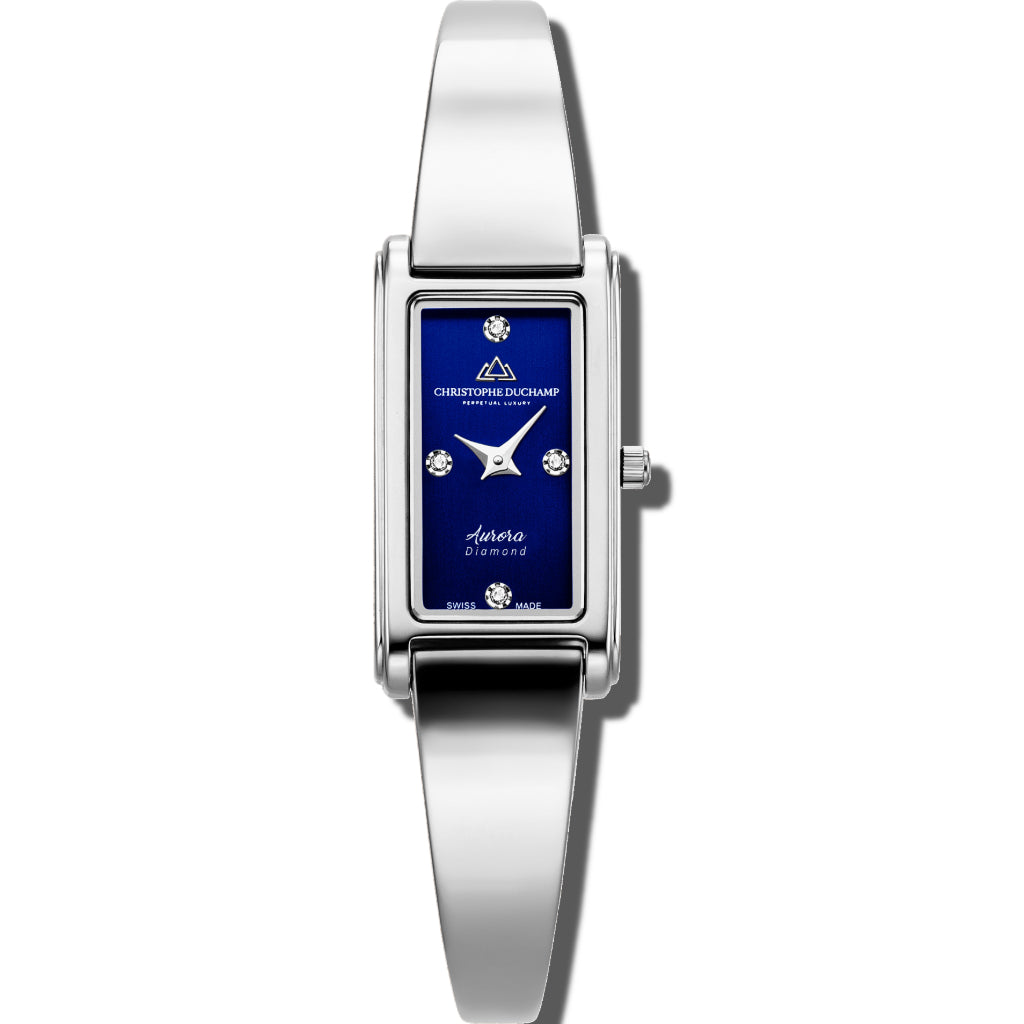 Christophe Duchamp Aurora - Blue Dial with Silver Stainless Steel Strap