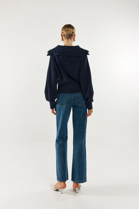 Madison The Label Remy Knit Jumper - Navy
