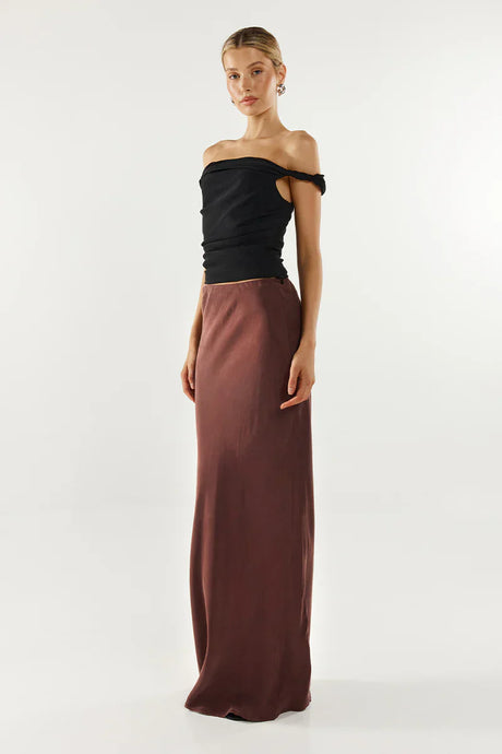 Madison The Label Rheia Maxi Skirt - Chocolate
