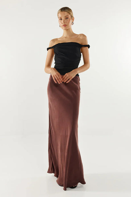 Madison The Label Rheia Maxi Skirt - Chocolate