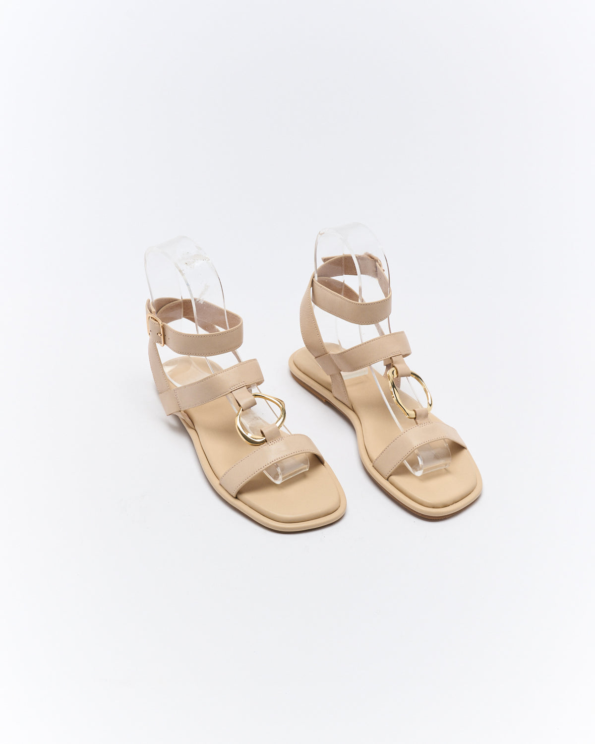 Walnut Melbourne Rhodes Leather Sandal - Oyster