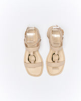 Walnut Melbourne Rhodes Leather Sandal - Oyster