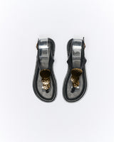 Walnut Melbourne Roxie Leather Sandal - Black
