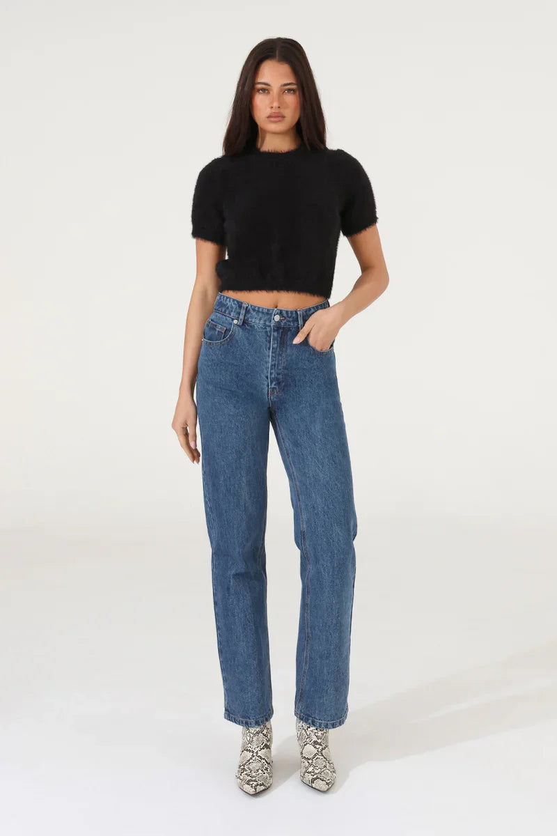 Madison The Label Ruby Knit Tee - Black