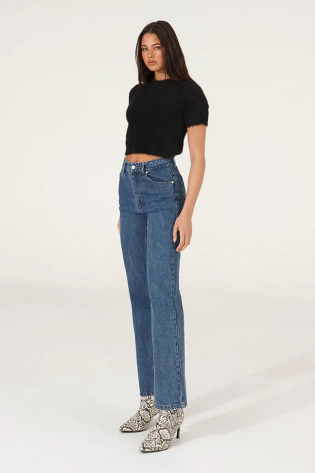 Madison The Label Ruby Knit Tee - Black