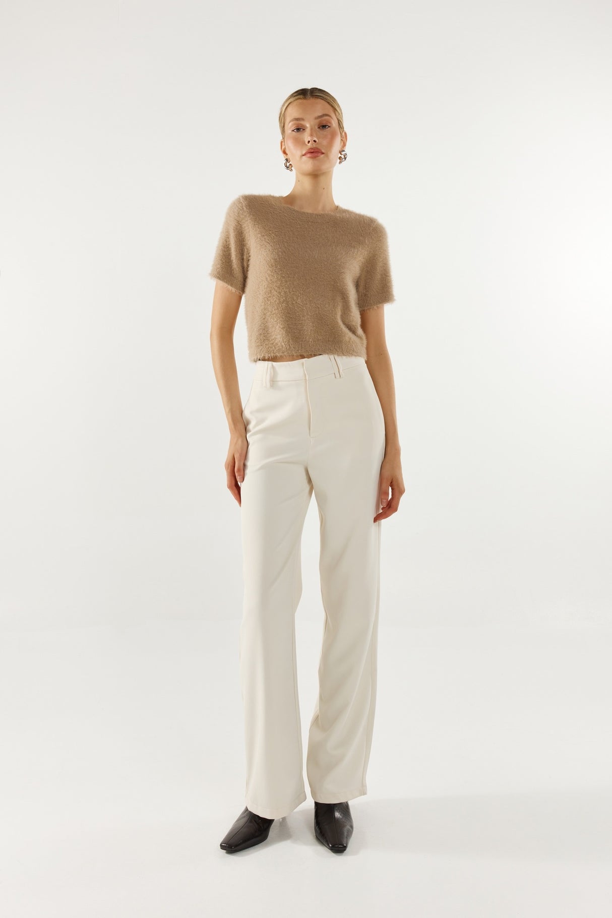 Madison The Label Ruby Knit Tee - Camel