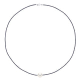 Necklace "Love Links" In Twisted Nylon of Black - Adorned - Longueur 42 cm