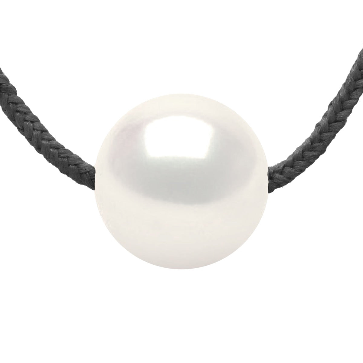 Necklace "Love Links" In Twisted Nylon of Black - Adorned - Longueur 18 cm