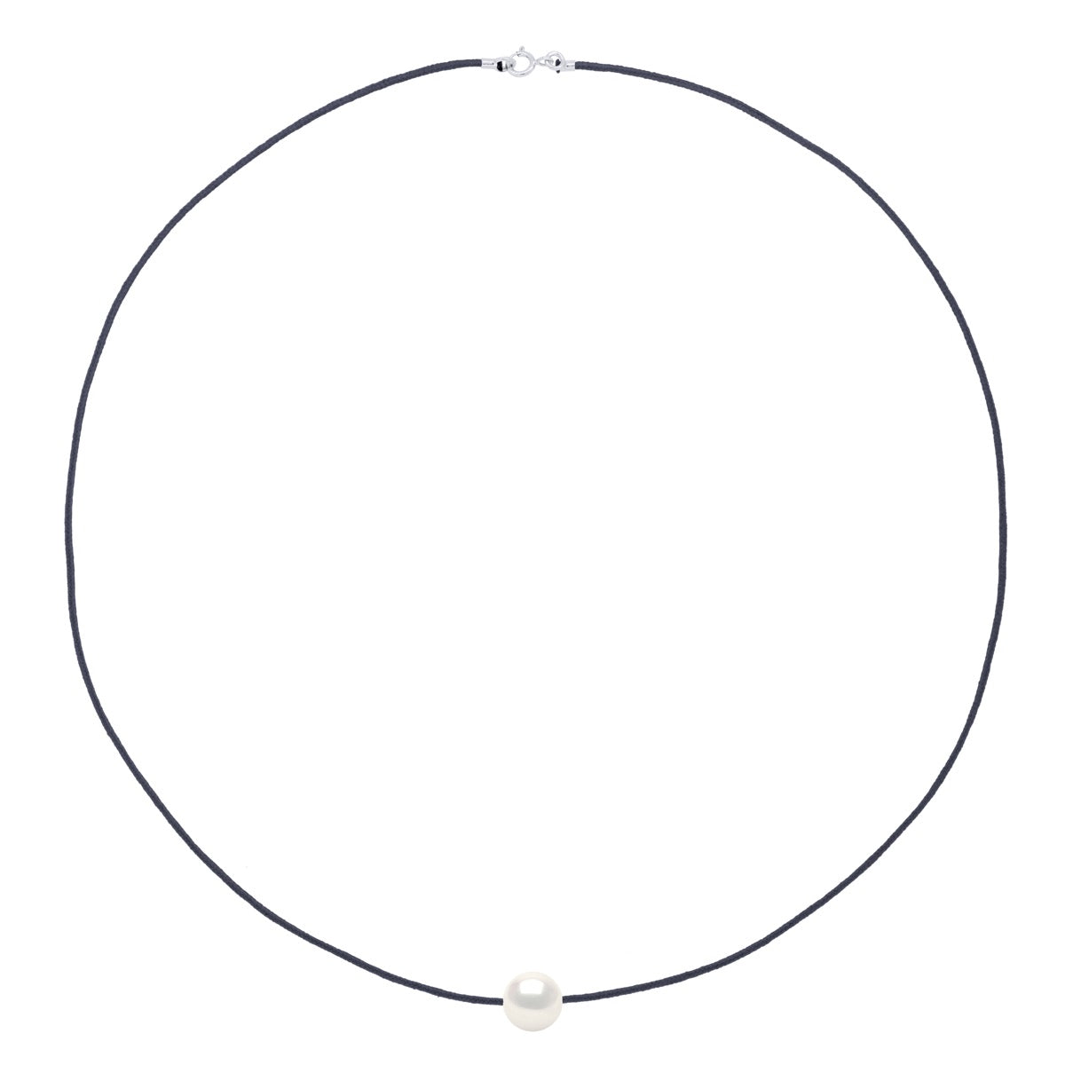 Necklace "Love Links" In Twisted Nylon of Black - Adorned - Longueur 18 cm