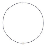 Necklace "Love Links" In Twisted Nylon of Black - Adorned - Longueur 18 cm