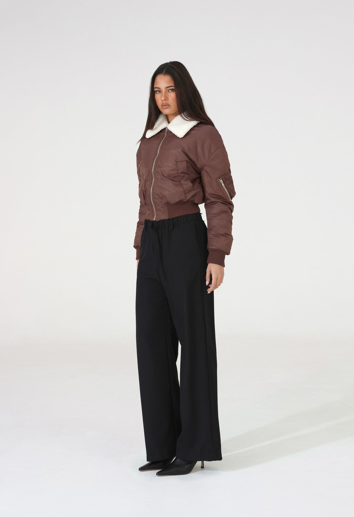 Madison The Label Seth Bomber Jacket - Choc