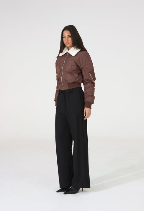 Madison The Label Seth Bomber Jacket - Choc