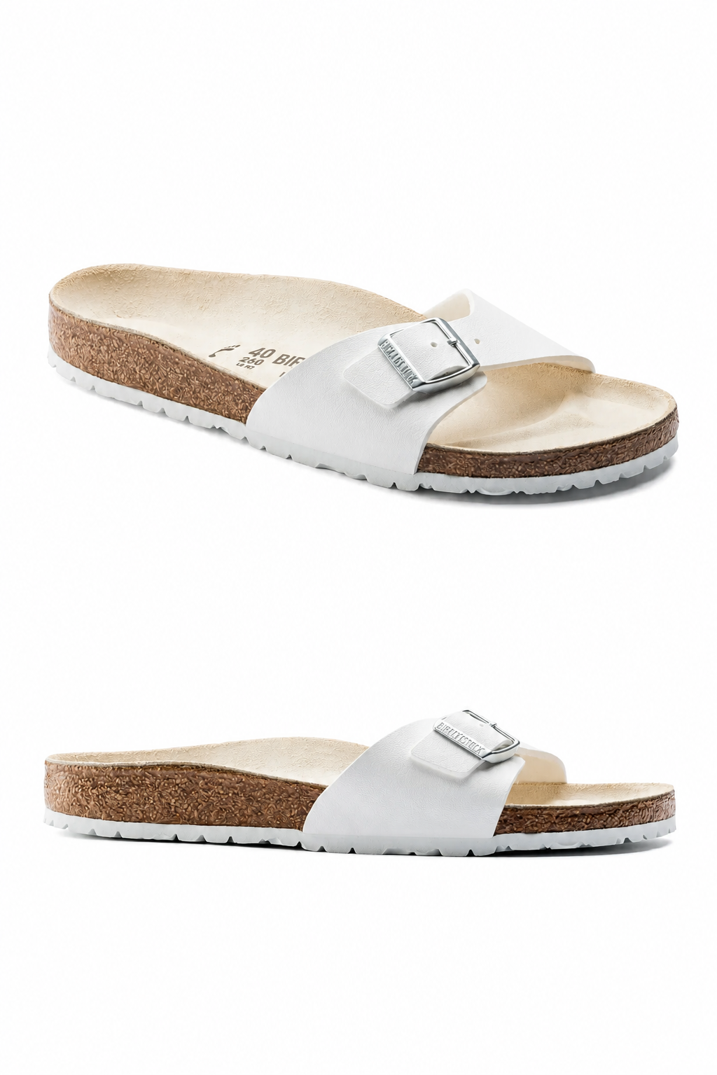 Birkenstock Madrid Birko-Flor Sandals - Narrow white