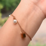 Bullion Gold Pearly Love Charm Bracelet