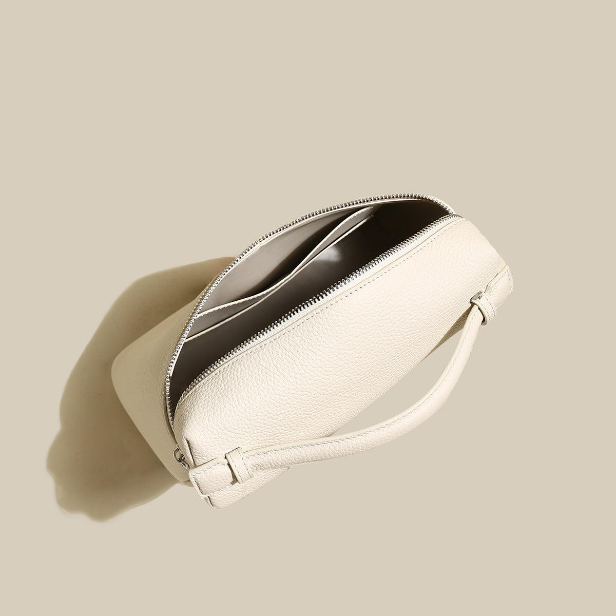 Convertible Pebbled Leather Backpack - Ivory