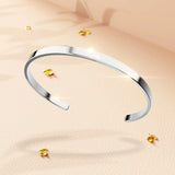 Bullion Gold Avenue Classic Cuff Bangle White Gold - 4mm