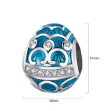 Solid 925 Sterling Silver Azure Egg Pandora Inspired Charm